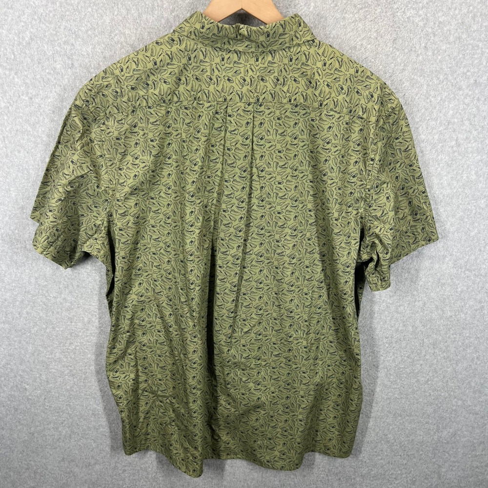 ROWM Button Up Shirt Mens XL Sage Green Sneaker Print Short Sleeve Cotton NWT - Picture 5 of 10